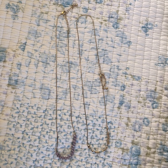 Gold and purple necklace set - Picture 1 of 2